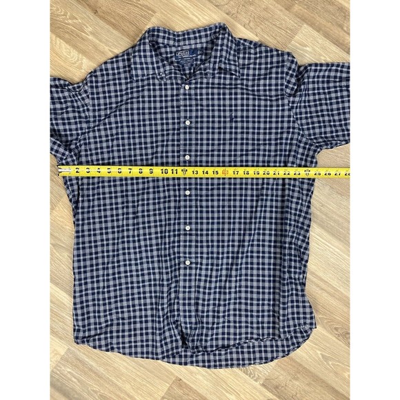 Ralph Lauren Button Down Shirt Blue Plaid Lowell Sport Cotton Men’s Size XL - Picture 6 of 7